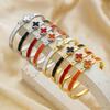 Fashionable Zircon Bracelet for Women, High-end Enamel Glue-drop Four-leaf Clover Bracelet