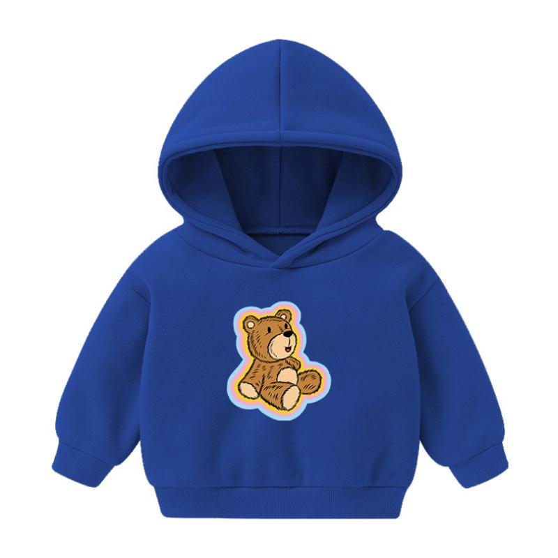 Детская толстовка с капюшоном с весенним мультяшным медведем для мальчиков и девочек