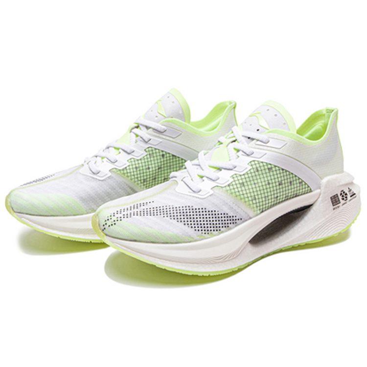 Li Ning Shadow Essential Ткань Амортизация Нескользящие Износостойкие Низкие Кроссовки для Бега Мужские Бело-Зеленые ARHQ247-3