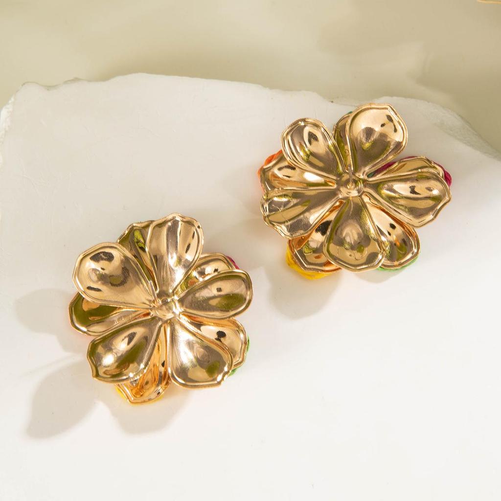 Летние цветные серьги-цветы лафит в стиле дофамин для женщин, милые и симпатичные украшения, подходящие для путешествий с серьгами