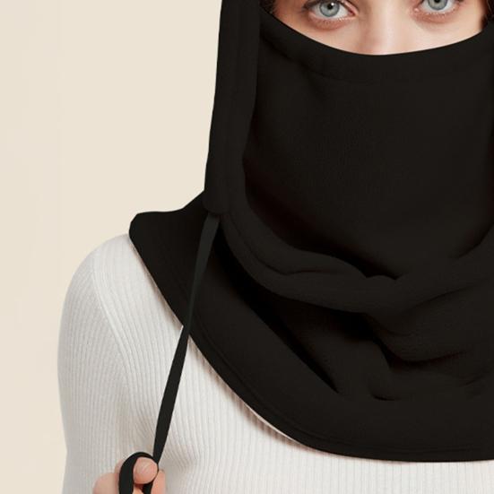 Флисовый головной убор для верховой езды однотонный с регулируемой кулиской 3 в 1 шапка для катания на лыжах с защитой лица и шеи, аксессуар для велоспорта