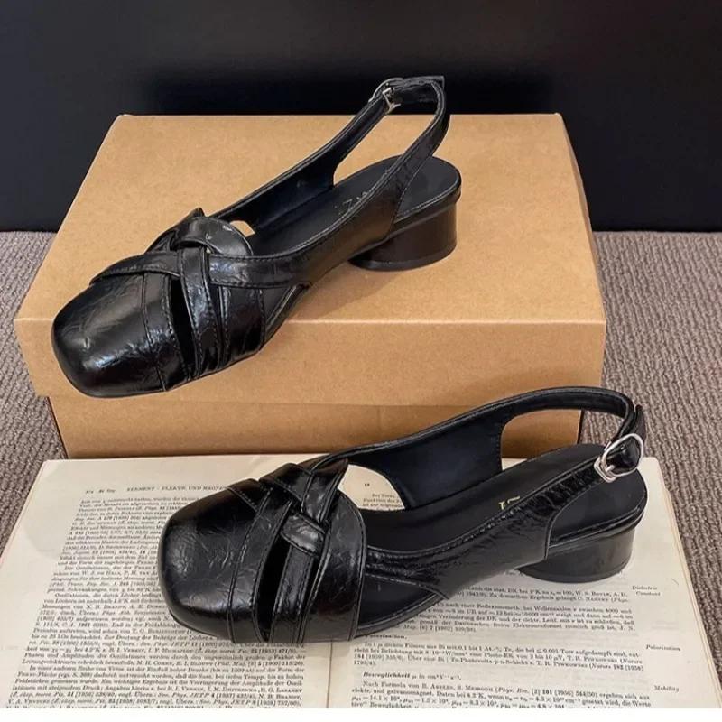 Designer Women Heeled Sandals Chunky Summer Shoes Woman Slippers 2025 Party Dress Slides Walking New Mujer De Sandalias