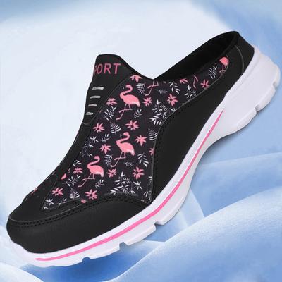 Женские дышащие полутапочки 35–42, сверхлегкие домашние и уличные женские тапочки с цветами и птицами, домашние тапочки