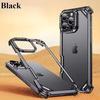 Aviation Aluminum Metal Frame Phone Case for IPhone 16 17 Pro Max Alloy Frameless Bumper Shell Heat Dissipation Protective Cover