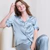 100% Mulberry Silk Women's Short-Sleeved Pajama Set