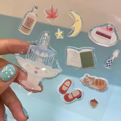 Милый торт пруд желаний 3D рельефная смоляная наклейка чехол для телефона для девочки ноутбук прозрачная желейная наклейка канцелярские товары блокнот DIY украшение