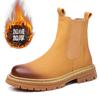 Мужские ботинки челси 2025 Осень и Зима Помощь Британские Дымчатые Ботинки Теплые Снежные Ботинки Черные Флисовые Ботинки Мартин Прилив