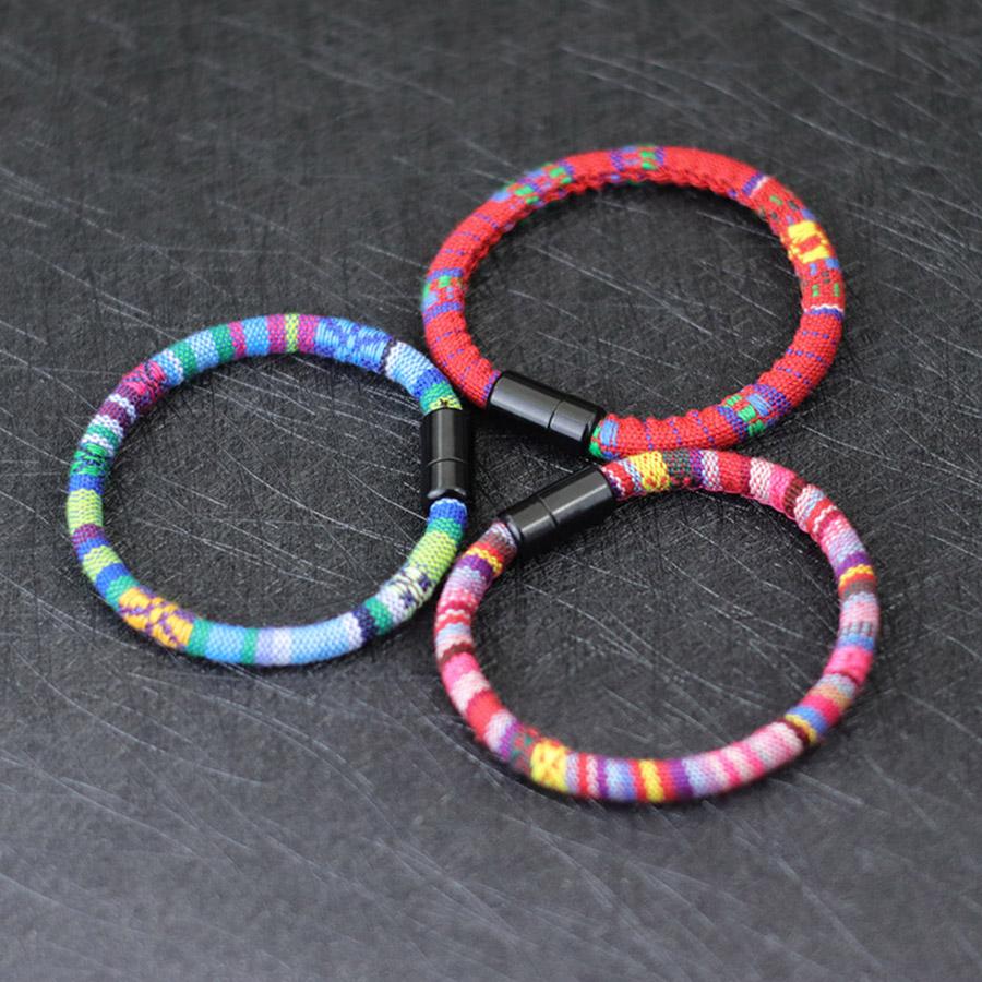 Богемный ручной браслет из веревки для мужчин и женщин, этнический стиль, модель для пары, красочная ткань, BFF, подходящие украшения