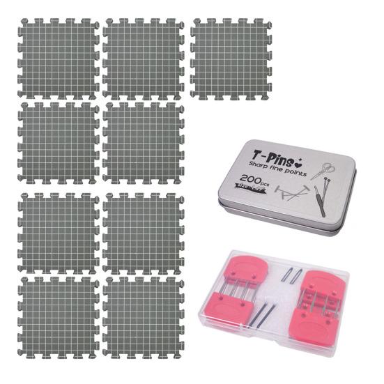 Набор ковриков для блокирования вязания. Плотный пенопластовый коврик с сеткой. Многоразовая односторонняя блокировочная доска для вязания крючком или спицами.