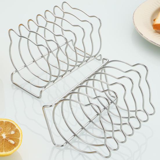 Bear-Shaped Toast Rack Stainless Steel 6-Slice Bread Holder for Air Fryer Oven Steamer Cute Even Heating Kitchen Accessories