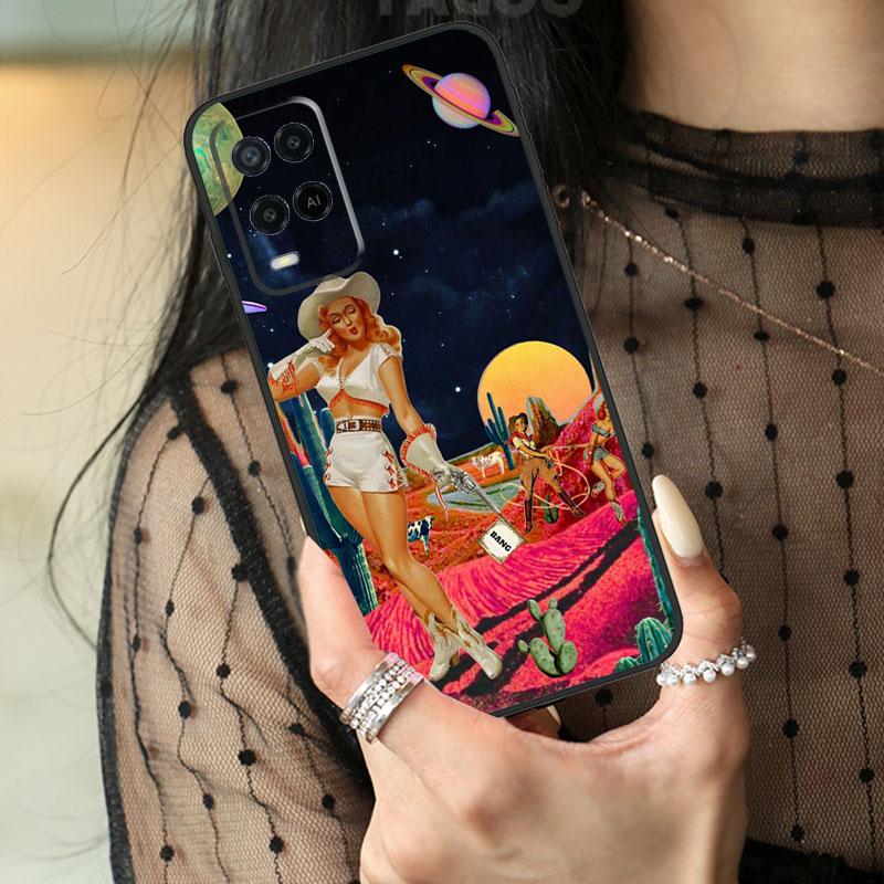 Чехол 'Космическая ковбойка' для Oppo A80 A60 A40 A17 A57 A77 A74 A54 A94 A78 A98 A18 A38 A58 A96 A76 A16 A15 A5 Pro