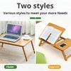 Over-Bed Table with 4 Tilt Angles Smooth Edge Strong Load-bearing Height Adjustable Collapsible Bamboo Portable Folding Desk