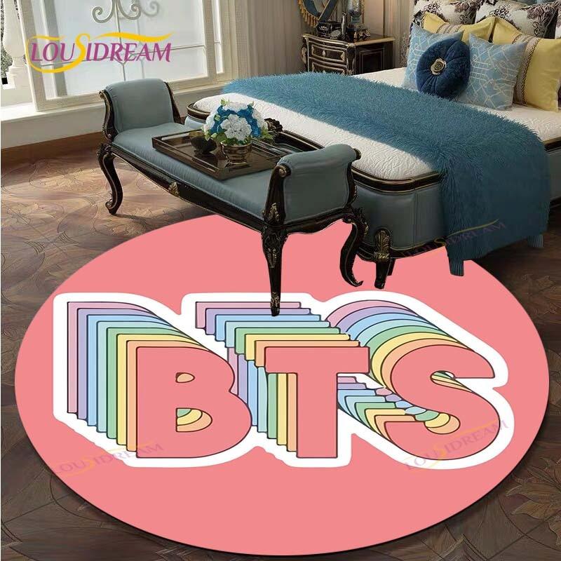 Kpop Bangtan Boys Круглые ковры для гостиной Ковры Мягкий фланелевый ковер для пола Ковер в спальню Коврик для детей Кухонный ковер
