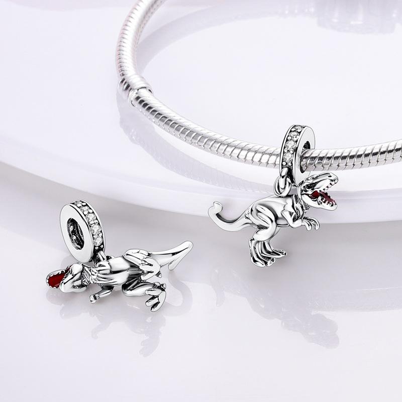 Dora Copper Plated 925 Silver Beaded Accessories Diy Cute Animal Bracelet Necklace Pendant Gift