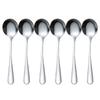 Round Spoons Soup Spoons 6Pcs Bouillon Spoon Hotel Hot Pot Spoon Kitchen Essential Tools Long Handle Soup Ladle