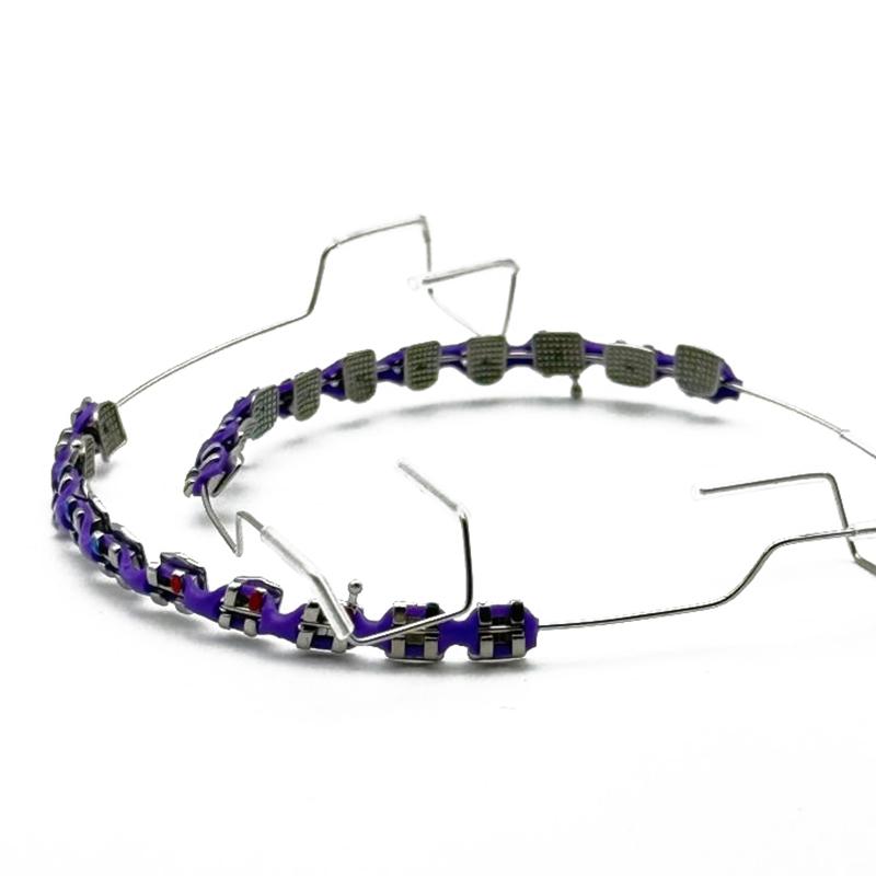 1 пара цветных брекетов стоматологические накладные брекеты с крючком временное украшение зубов с металлическими дугами лигатура для брекетов