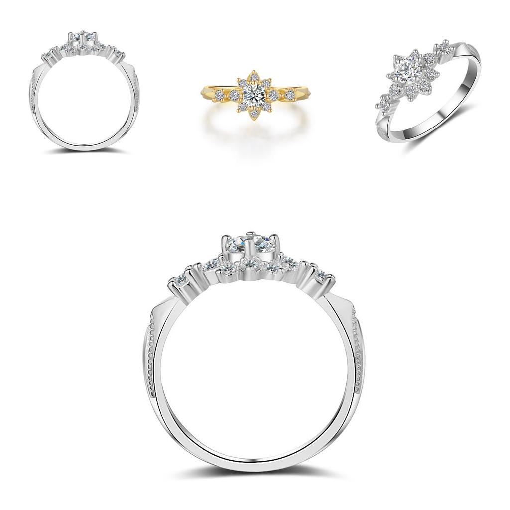 Женское милое модное позолоченное элегантное кольцо со стразами и кристаллами для свадьбы