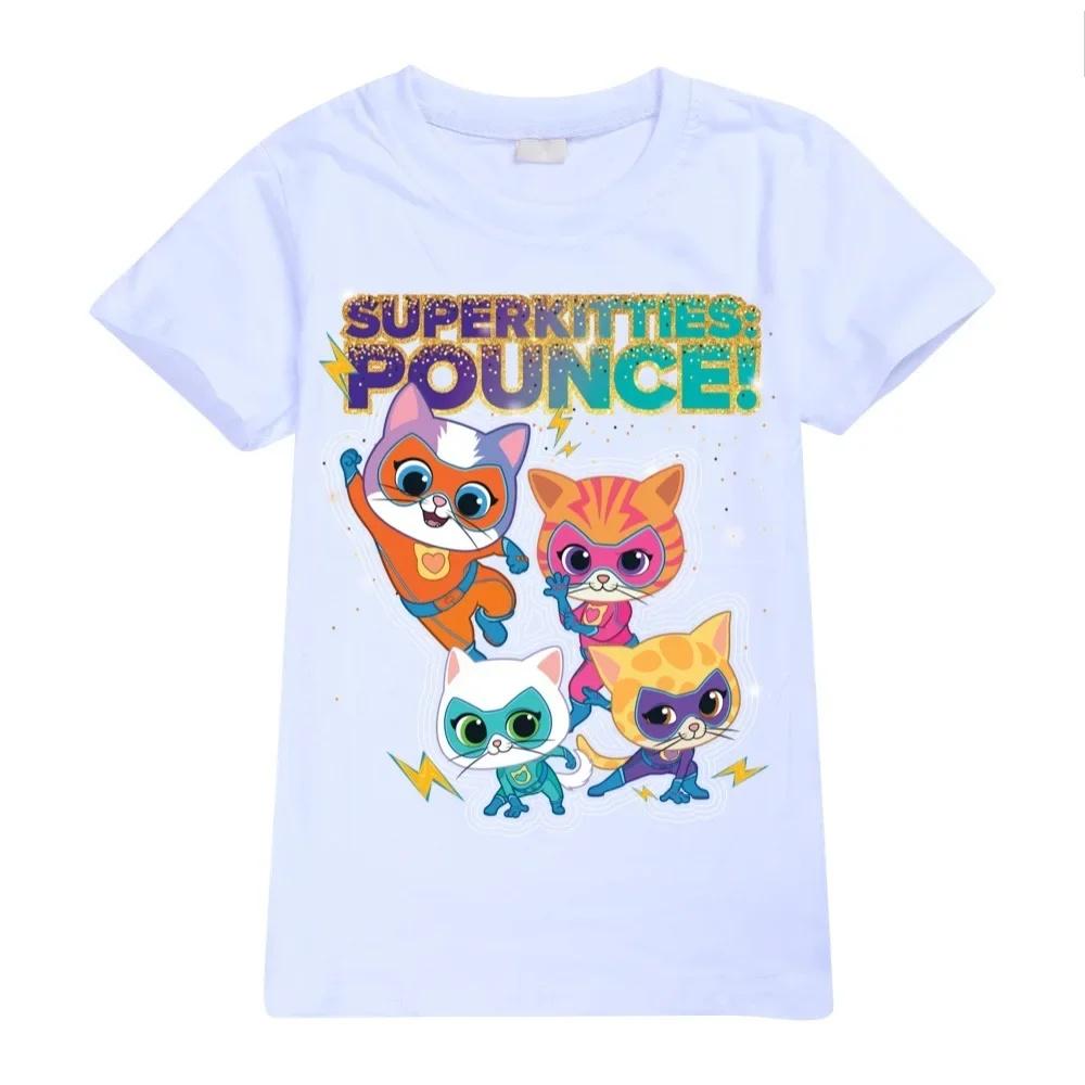 Anime SuperKitties 100 Pure Soft Cotton S Men Women Tee Adults Children Boy Gril Top O Neck Kids Parent Child Cotton Tshirt