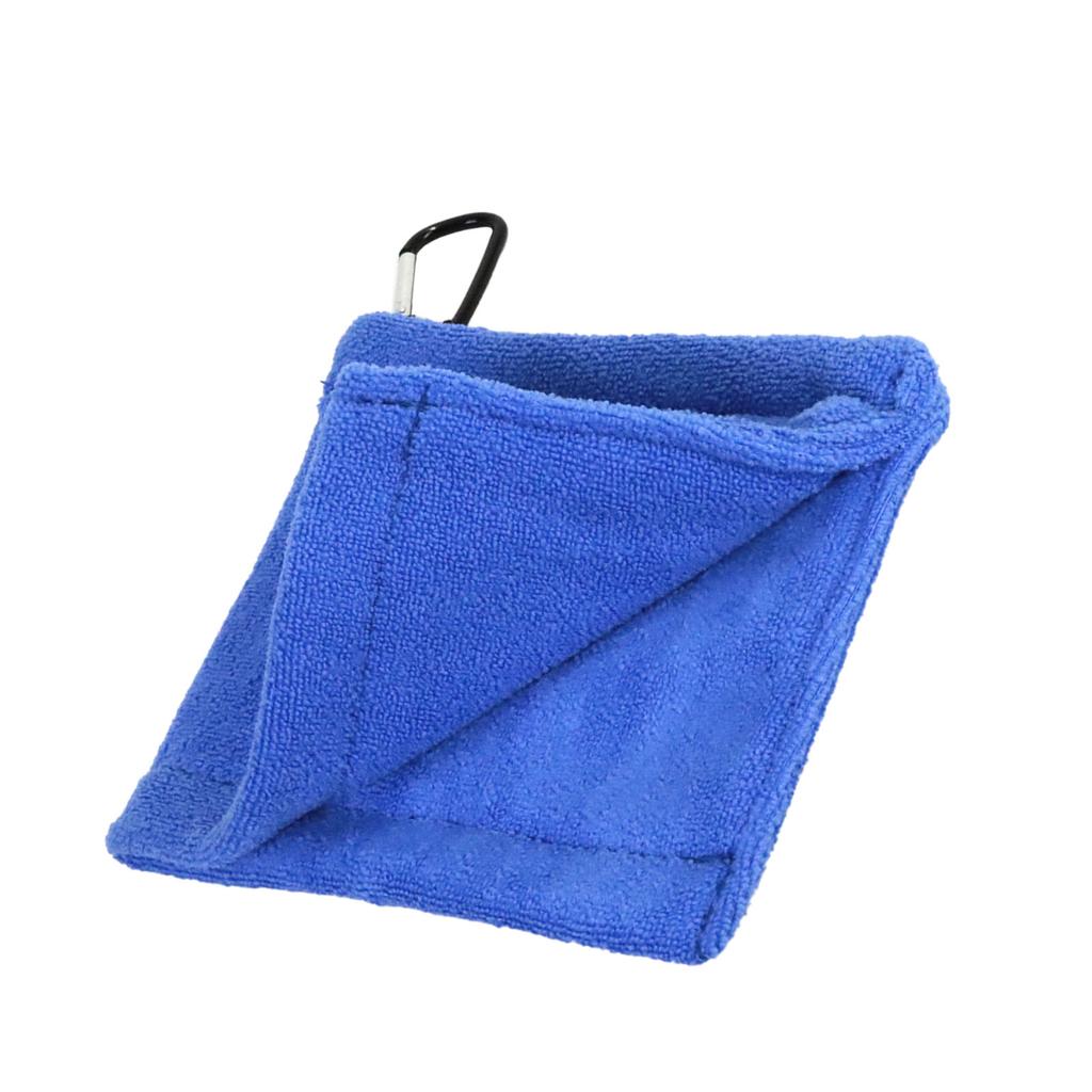 Golf Club Cleaning Towel Fine Fiber Waist Hanging Golf Ball Wipe Cloth for Golf Course Outdoor Sports Equipment Blue