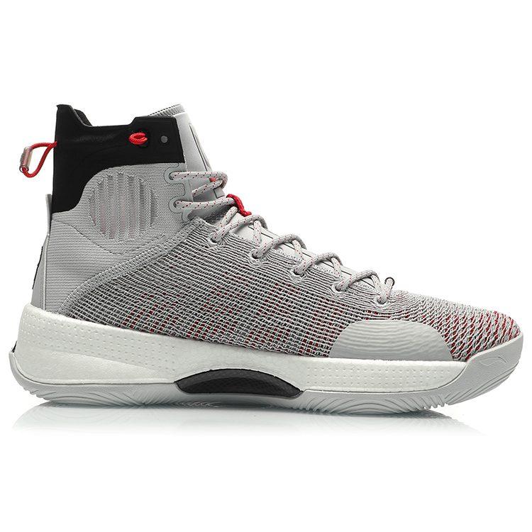 Li Ning YuShuai 13 Boom CJ Ткань PE Амортизация Нескользящие Износостойкие Высокие Баскетбольные Кроссовки Мужские Серые ABAP065-14