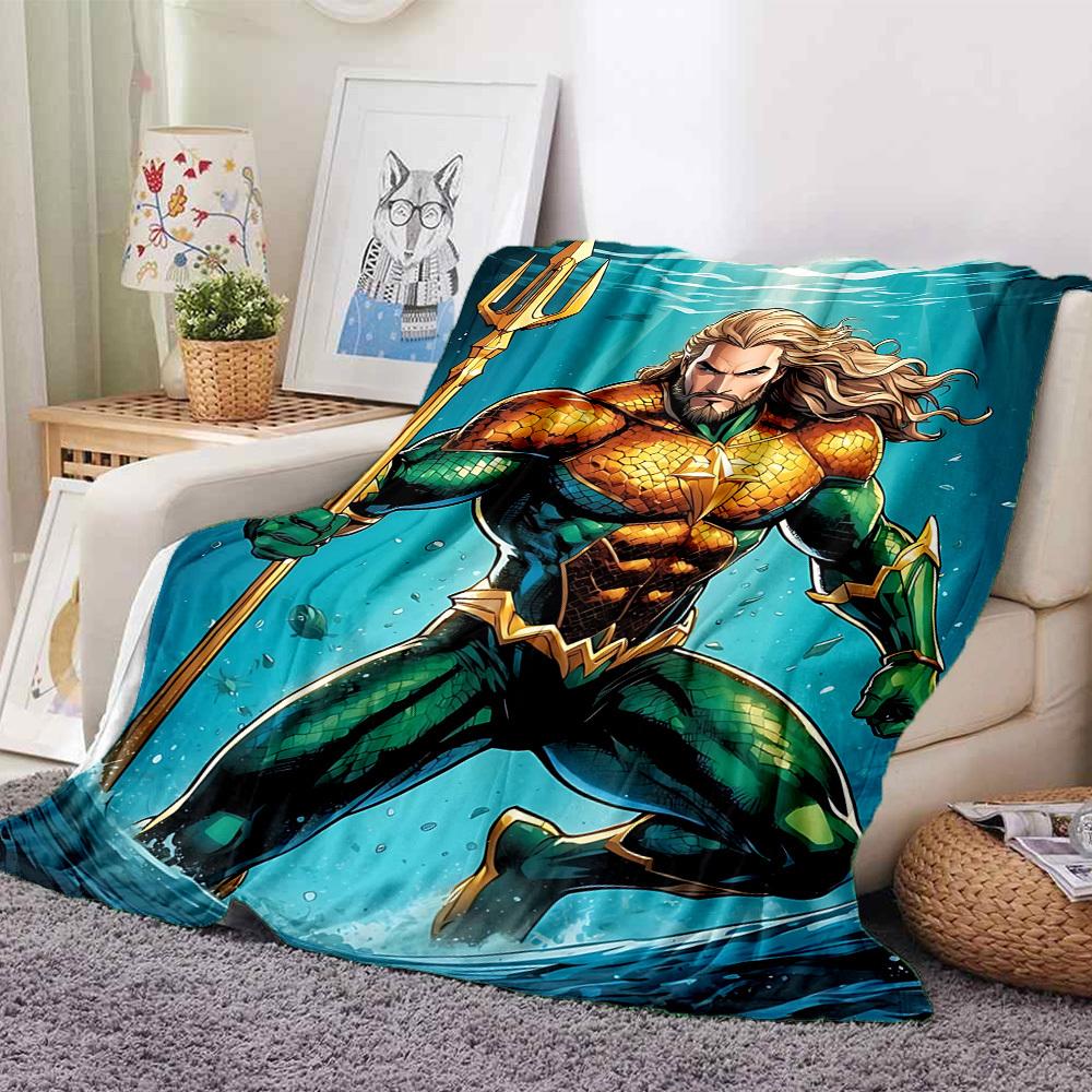 1pc Aquaman, Trident Flannel Throw Blanket Soft, Warm & Cozy for Couch, Bed, Office, and Travel Versatile All Season Gift, Christmas present