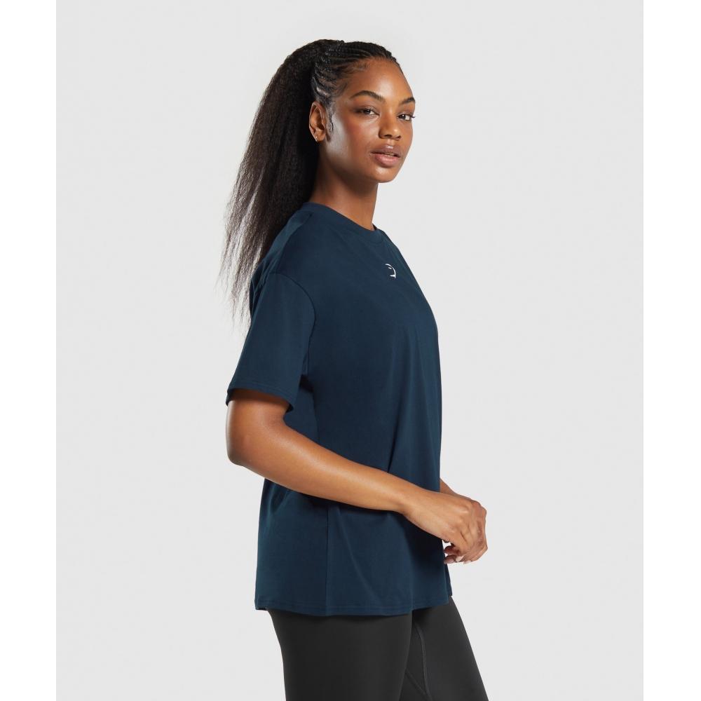 Gymshark FracTion Oversized T shirT Navy B3a6l Ub9p