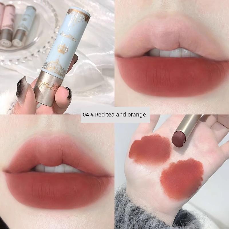 Nude Door New Life~ Low-Saturation Nude Coffee Color Lipstick Little Angel Solid Lip Mud Stick Velvet Matte Brightening Lipstick