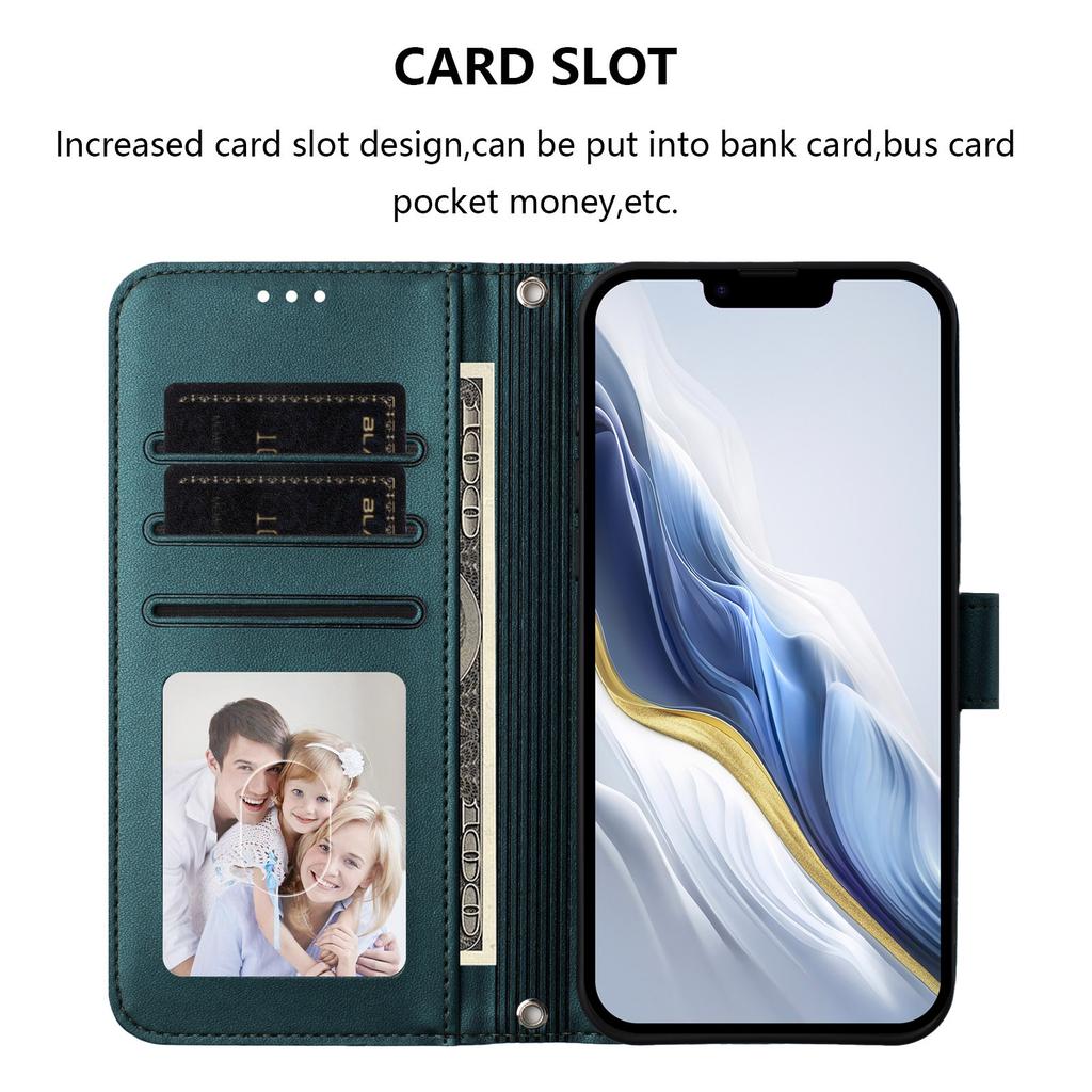 Для Oppo Reno14 5G (Глобальный) Кожаный чехол-кошелек с подставкой для телефона и ремешком на запястье