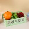 Storage Basket Foldable with Handle Ventilated Hollow Design Organizer Portable Stackable Large Opening Organizer for Home Bathroom Kitchen