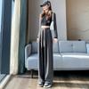Autumn Women's High-Waisted Flowy Wide-Leg Knit Pants
