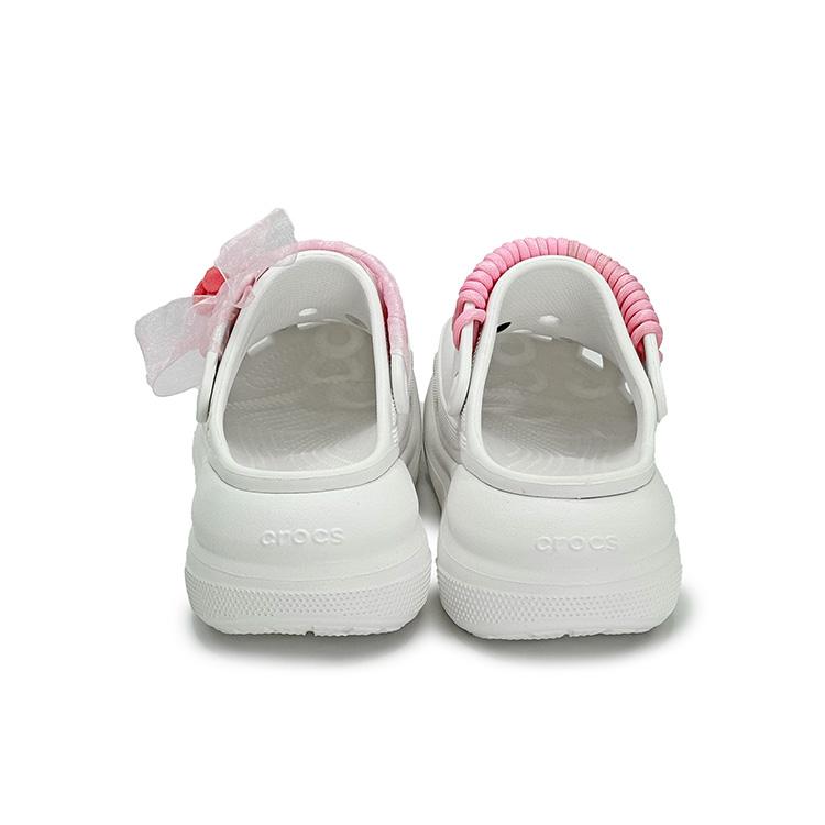 Crocs Crush Clog Sweetheart Snack EVA Cute Doll Girly Heart Princess Bow Ribbon Hole Shoes Unisex White