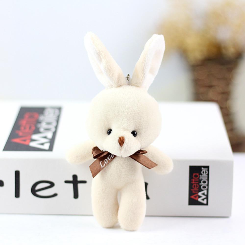 with Bow Tie Mini Teddy Dolls 16cm Keychain Pendant Cute Stuffed Rabbit  Kids