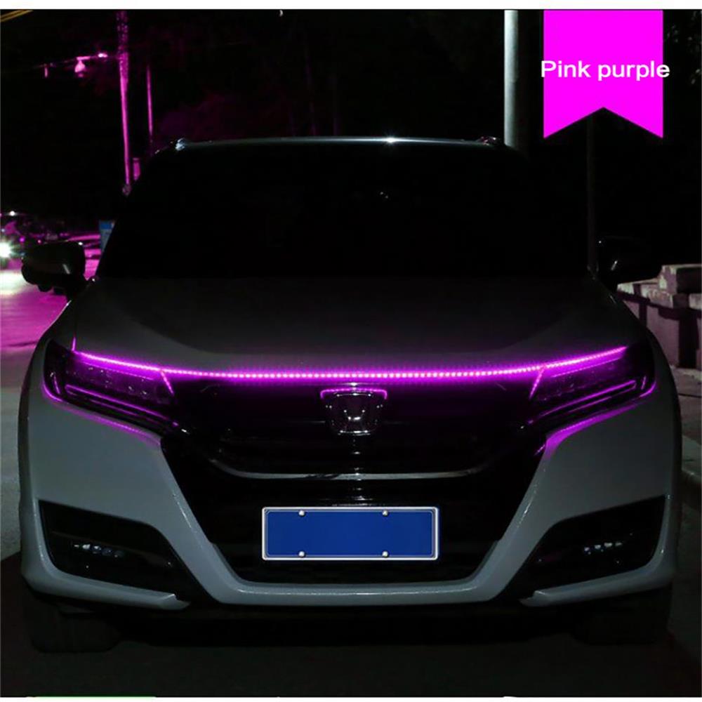 Светодиодные автомобильные дневные ходовые огни, полосы, универсальные DRL, крышка двигателя автомобиля, украшение на капот, гибкие автомобильные фары, 12 В