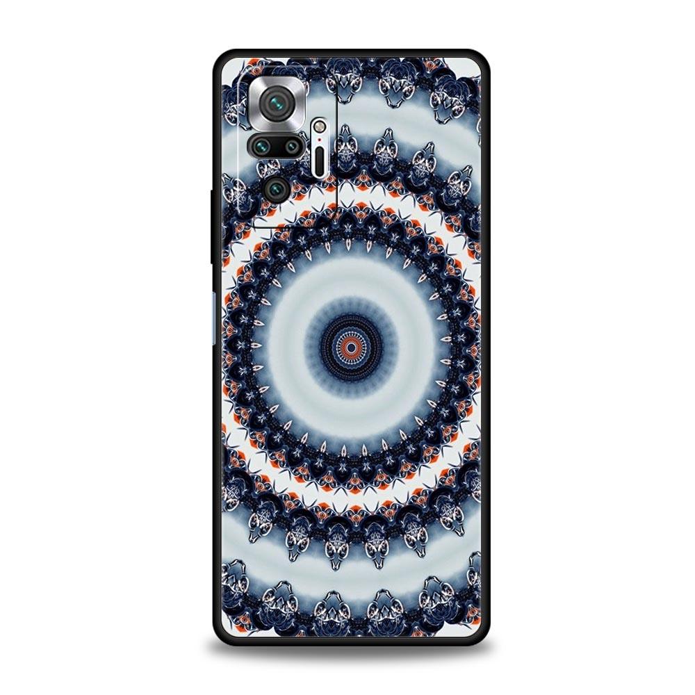 Retro Circular Totem Design Phone Case Cover for Redmi 14C 10C Note 15 14 13 12 10 11 K40 Pro Plus 5G Soft TPU Shockproof Fundas