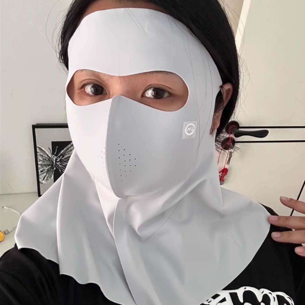 Дышащая одежда для лица из ледяного шелка, бесследная, защита от солнца для лица UPF50+, солнцезащитная маска, женская