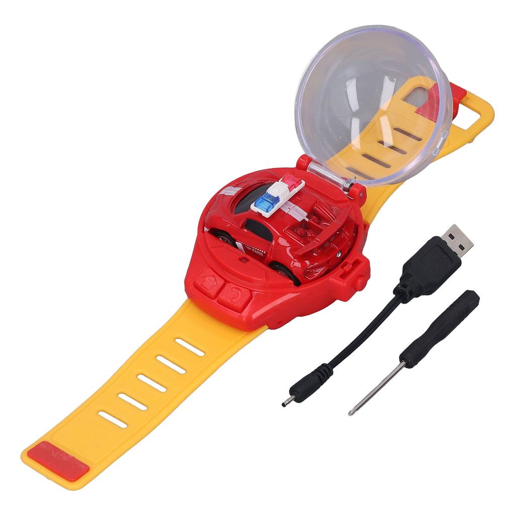 Мини Игрушка Машинка на Радиоуправлении Часы 2.4 ГГц Мультяшная Милая Зарядка от USB Часы Машинка на Радиоуправлении Игрушка для Мальчиков Девочек Подарки Красный