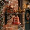 Decorative Doorbell for Christmas Bell Wall Hanging Decoration, Santa Sleigh Reindeer Ornament, Large Holiday Craft Home Decor Porch Door Fireplace