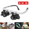 8X 15X 23X Magnifier LED Headband Tab Coin Stamp Currency Book Bug Jewelry Necklace Beading Bio Magnifier Microscope