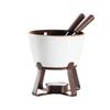 Chocolate Fondue Mugs Set with Forks 300ml Ceramic Melting Pot Set
