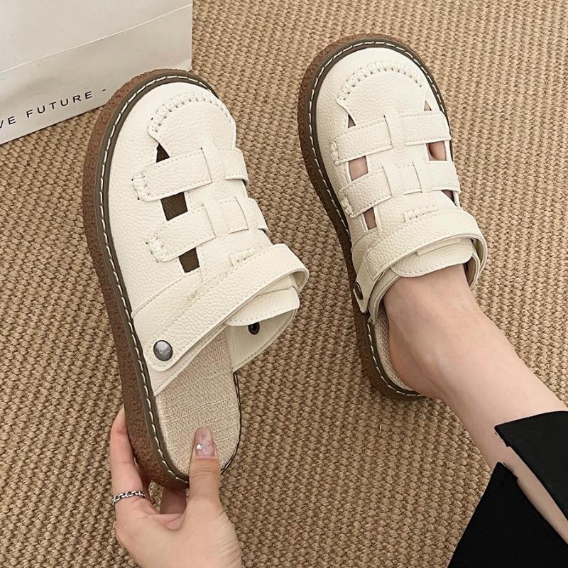 Casual Simple Baotou Thick Bottom Sandals Women's Summer White Hundred Roman Shoes