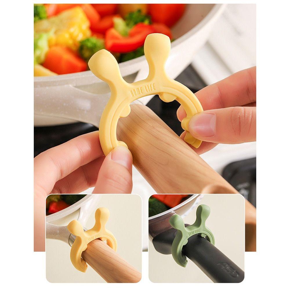 High Temperature Resistance Silicone Spatula Rack Anti Overflow Pot Clip for Kitchen Gadget