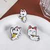Cute Lucky Cat Enamel Pins Custom Cat Running Exercise Brooches Lapel Badges Clothes Animal Jewelry Gift for Kids Friends