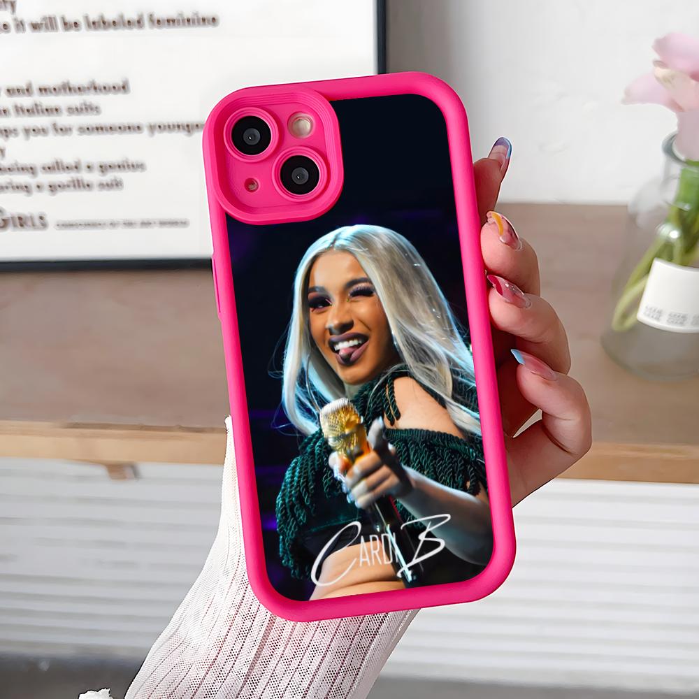 Плотный ТПУ чехол для мобильного телефона Cardi B для iPhone 17 16 15 14 13 12 11 Air Pro Max Plus Цветная крышка
