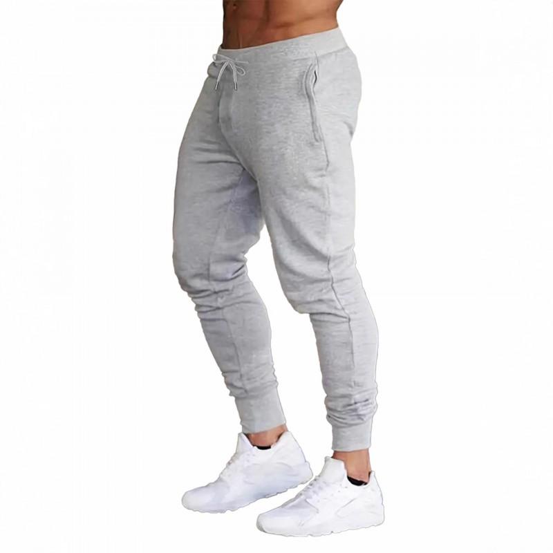 Mens Slim Fit Solid Color Jogger Pants Casual Sport Trousers Gym Walking Wear