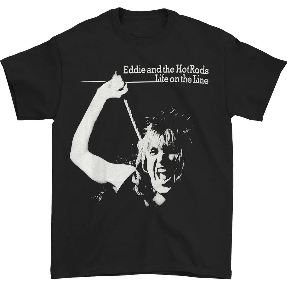 Футболка унисекс черная группа Eddie and the Hot Rods Все размеры от S до 45XL 3F345 Футболка унисекс