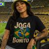 Футболка Joga Bonito Бразилия – Ретро Футболка для Фаната, Футболка с Графикой Бразильского Флага, Подарок для Мужчины Любителю Футбола