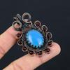 Синий халцедон драгоценный камень чистая медная проволока обернутая ювелирные изделия ручной работы кулон