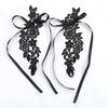 1 Pair Foot Cover with Toe Ring Hollow Out Lace Flower Applique Temptation Solid Color Close-fitting Honeymoon Wedding Night Foot Cover Foot