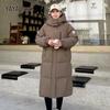 YAYA Women's 2025 Winter Mid-Length Hooded Down Jacket