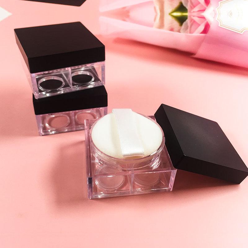 Spot Mini 6g Portable Loose Powder Box with Four-Grid Compartments for Travel-Friendly Makeup Storage